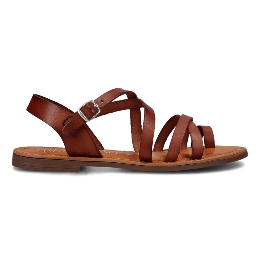 Brown Zalo Leather Sandals by Musse & Cloud